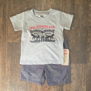 Levi's Gray and Blue Kids Matching Set